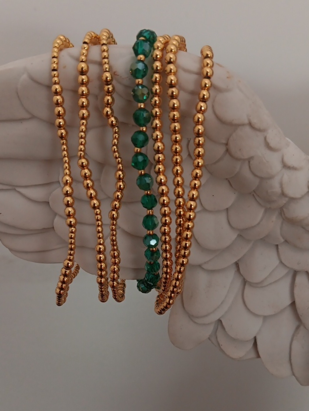 Michelle McDowell 18k PlatedGold  Stretch Bracelet Set NWOT